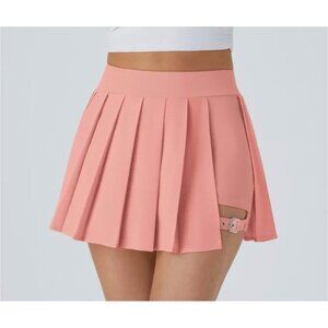 Halara Breezeful High Waisted Pleated 2-in-1 Skirt Sz XL Pink Pocket Buckle Mini